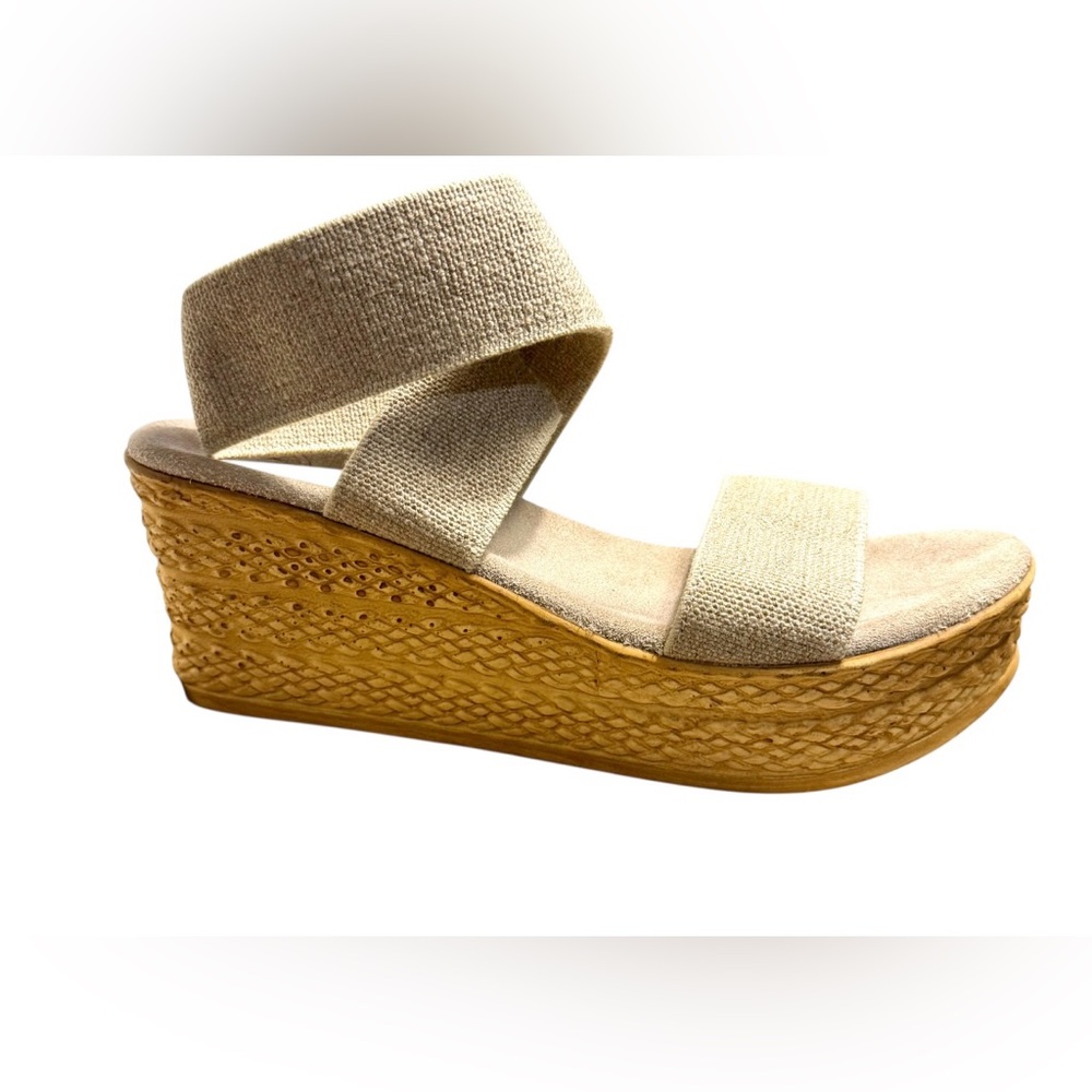 CHARLESTON SHOE CO. Beige Wedge Sandals - Picture 6 of 11